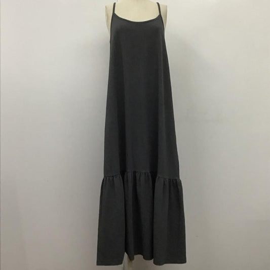 マウジー MOUSSY ワンピース ロングスカート 010GSS80-1200 ティアード キャミワンピース 1 無地 灰 / グレー /  レディース USED 古着 中古 10109022