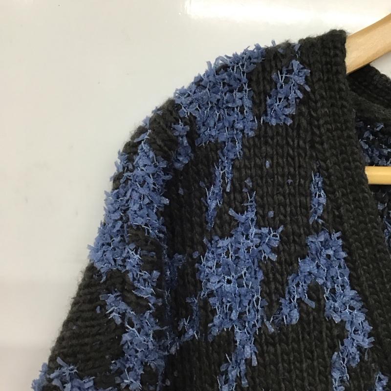 ビームス ハート BEAMS HEART カーディガン 長袖 43-15-0173-213 千鳥格子柄 オーバーサイズ Vネック カーディガン 千鳥格子 黒 / ブラック / X 青 / ブルー /  レディース USED 古着 中古 10147177