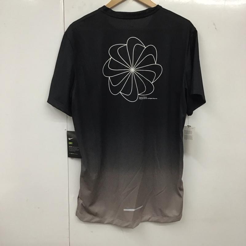 ナイキ NIKE Tシャツ 半袖 AQ4931-056 DRI-FITマイラー プリンテッド グラデーション スポーツウェア タグ付き L プリント 黒 / ブラック /  メンズ USED 古着 中古 10135545
