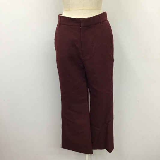 トゥモローランド TOMORROWLAND パンツ スラックス 14-04-14-04002 ギャバリーカルゼ セミフレアクロップドパンツ 36 無地 ボルドー / ボルドー /  レディース USED 古着 中古 10118747