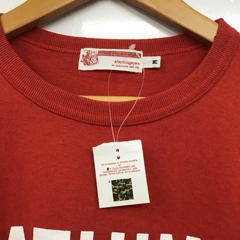 アベイシングエイプ A BATHING APE Tシャツ 半袖 半袖カットソー プリントTシャツ クルーネックカットソー M プリント 赤 / レッド /  メンズ USED 古着 中古 10133349