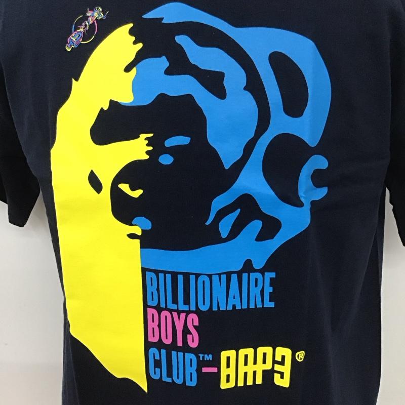 ベイプ BAPE Tシャツ 半袖 半袖カットソー プリントTシャツ クルーネックカットソー BBC L ロゴ、文字 紺 / ネイビー /  メンズ USED 古着 中古 10111943