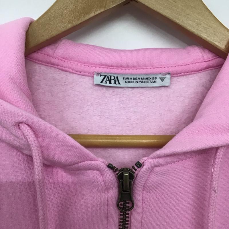 ザラ ZARA パーカー 長袖 ジップアップパーカー 長袖パーカー カジュアルジャケット M 無地 桃 / ピンク /  レディース USED 古着 中古 10145435