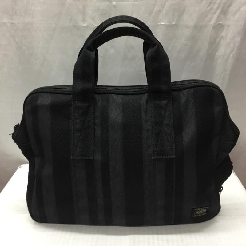 ポーター PORTER ハンドバッグ ハンドバッグ 10周年 ストライプ ロゴ、文字 紺 / ネイビー /  メンズ USED 古着 中古 10112852