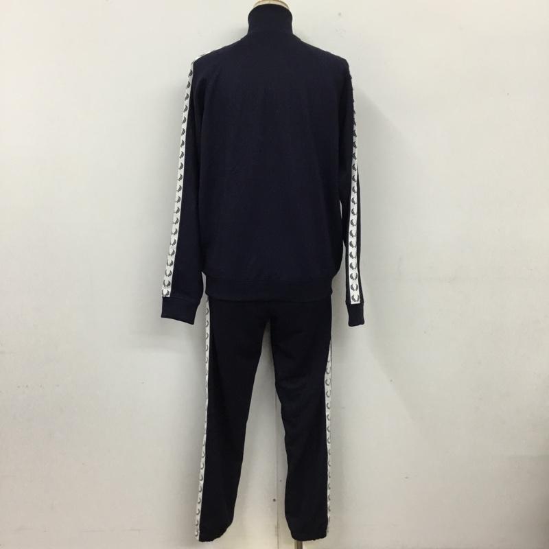 フレッドペリー FRED PERRY セットアップ セットアップ ジャージ セットアップ ジップアップジャケット ワイドパンツ L ロゴ、文字 紺 / ネイビー /  メンズ USED 古着 中古 10112413