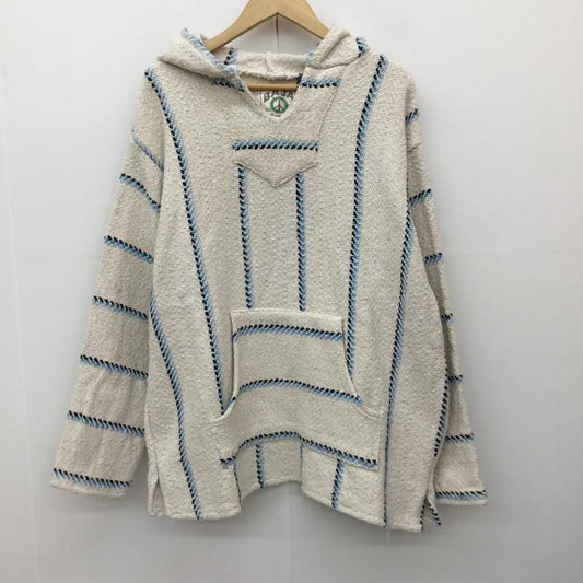 ＵＳフルギ US古着 パーカー 長袖 BAJA JOE　メキシカンパーカー XL  アイボリー / アイボリー / X 水色 / ライトブルー / X 黒 / ブラック /  メンズ USED 古着 中古 10140090