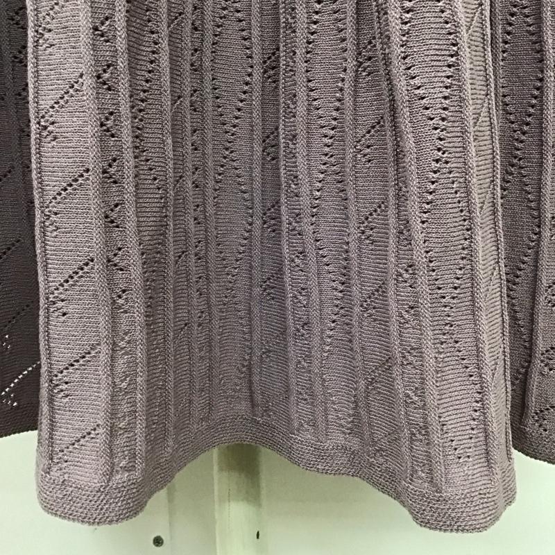 インデックス index ワンピース ロングスカート C58-53006 レーヨンナイロン フレンチスリーブ ニットワンピース L 無地 紫 / パープル /  レディース USED 古着 中古 10115866
