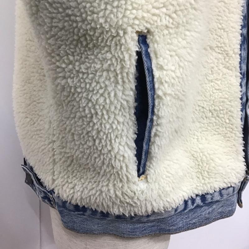 リーバイストラウスアンドコー Levi Strauss & co. ジャケット、上着 ジャケット、ブレザー デニムジャケット Gジャン カジュアルジャケット アウター ボア L 無地 白 / ホワイト / X インディゴ / インディゴ /  メンズ USED 古着 中古 10109768