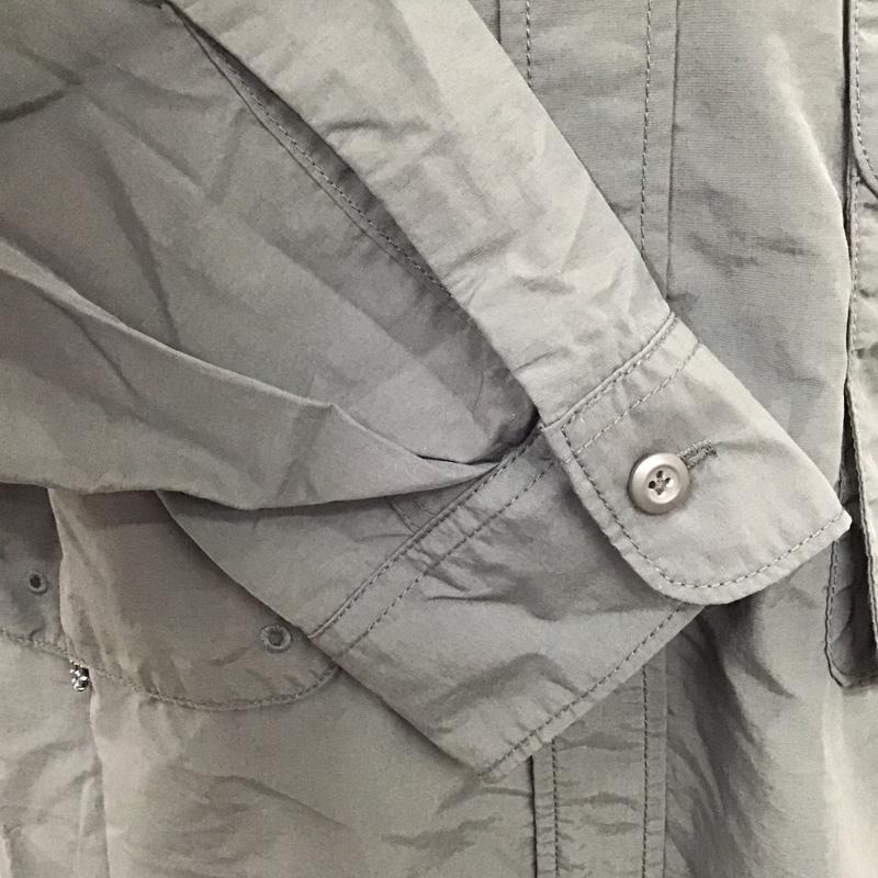 グリーンレーベルリラクシング green label relaxing シャツ、ブラウス 長袖 3211-199-3208 ナイロンコットンワークシャツ 長袖シャツ カジュアルシャツ L 無地 黒 / ブラック /  メンズ USED 古着 中古 10114572