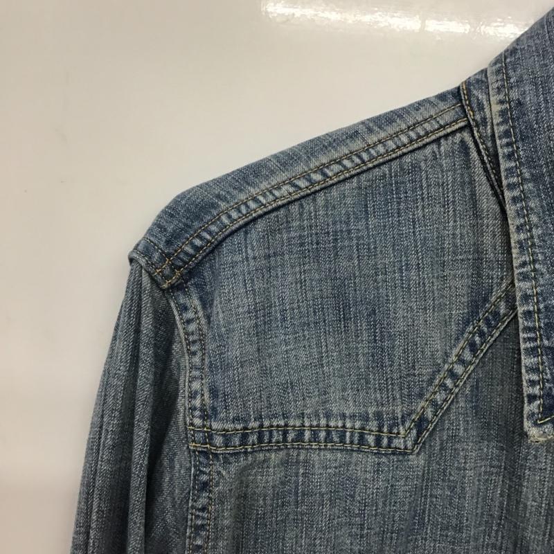 レミ レリーフ REMI RELIEF シャツ、ブラウス 長袖 長袖シャツ デニムシャツ カラーシャツ L 無地 インディゴ / インディゴ /  メンズ USED 古着 中古 10141227