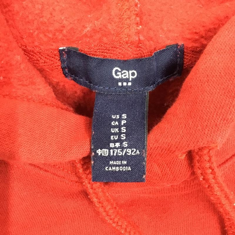 ギャップ GAP パーカー 長袖 スウェット 裏起毛 プルオーバー S ロゴ、文字 赤 / レッド /  メンズ USED 古着 中古 10118996