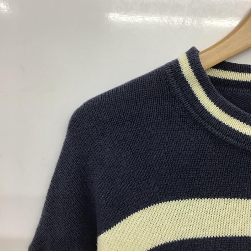 チャップス CHAPS ニット、セーター 長袖 長袖ニットカットソー クルーネック セーター 90s L プリント 白 / ホワイト / X 紺 / ネイビー /  メンズ USED 古着 中古 10142404