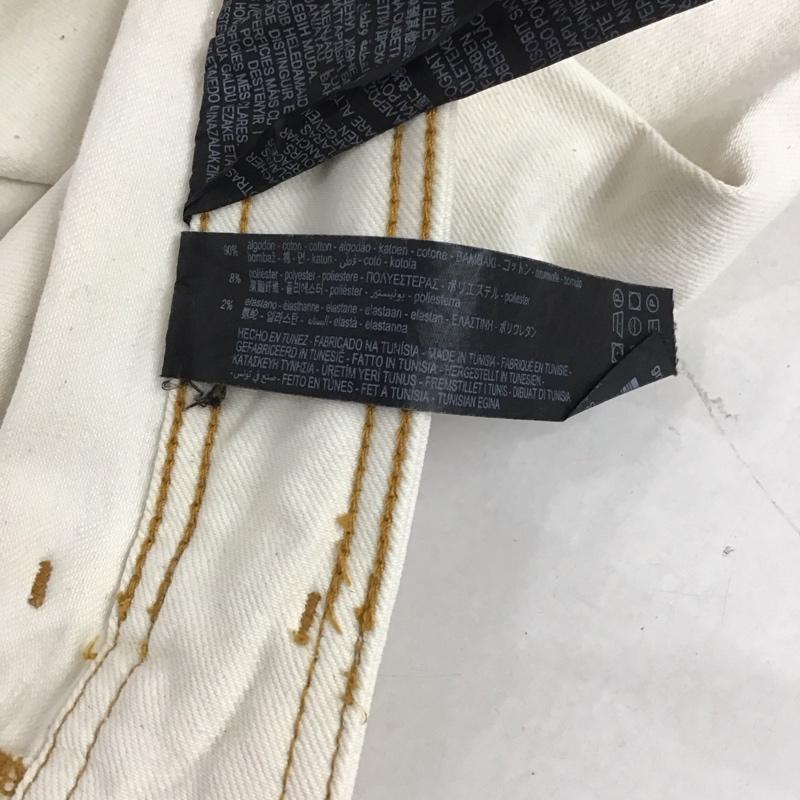 ザラ ZARA パンツ デニム、ジーンズ ワイド 38 無地 白 / ホワイト /  レディース USED 古着 中古 10130309