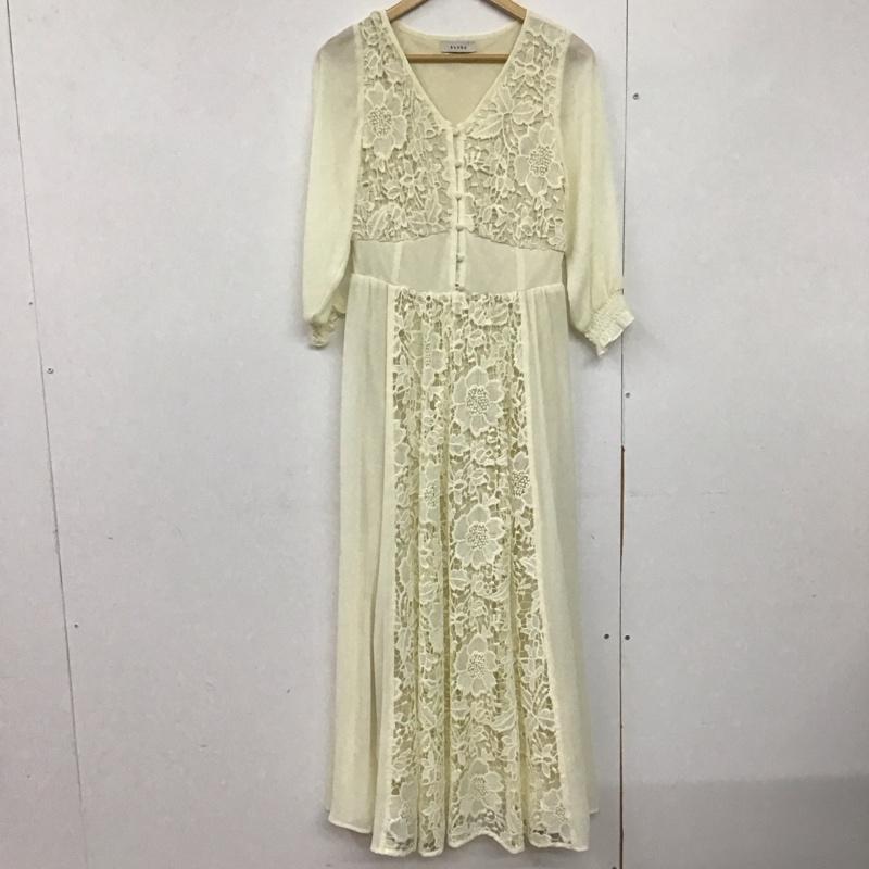 ランダ RANDA ワンピース ロングスカート BD01928L4 フロントレース切替ワンピース 1 レース柄 アイボリー / アイボリー /  レディース USED 古着 中古 10143108
