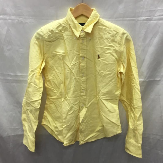 ラルフローレン RALPHLAUREN シャツ、ブラウス 長袖 ボタンダウンシャツ 4 無地 黄 / イエロー /  レディース USED 古着 中古 10110630