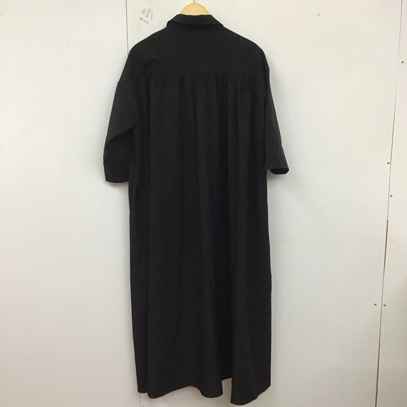 古着 USED ワンピース ロングスカート ヘリンドットサイ HERIN.CYE シャツワンピース FREE 無地 黒 / ブラック /  レディース USED 古着 中古 10128908