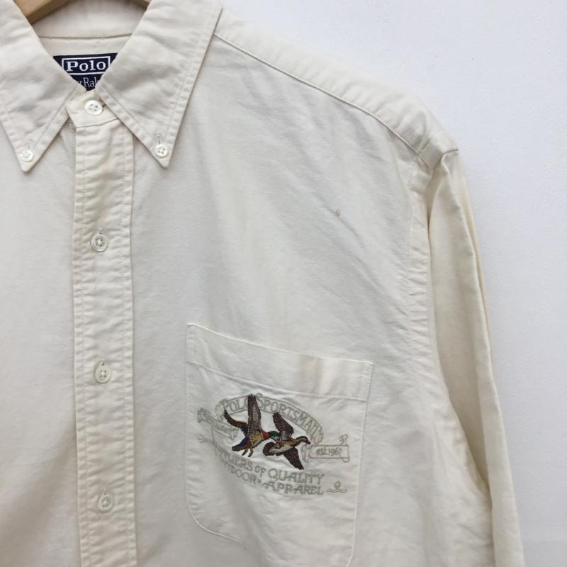 ポロラルフローレン POLO RALPH LAUREN シャツ、ブラウス 長袖 POLO　SPORTSMAN M ロゴ、文字 X 刺繍 ベージュ / ベージュ /  メンズ USED 古着 中古 10128101