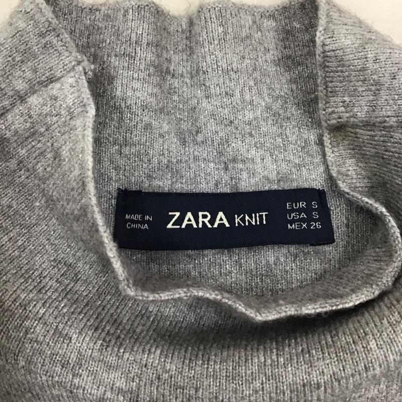 ザラニット ZARA KNIT ニット、セーター 半袖 6254 133 802 スタンドネック S 無地 灰 / グレー /  レディース USED 古着 中古 10118395