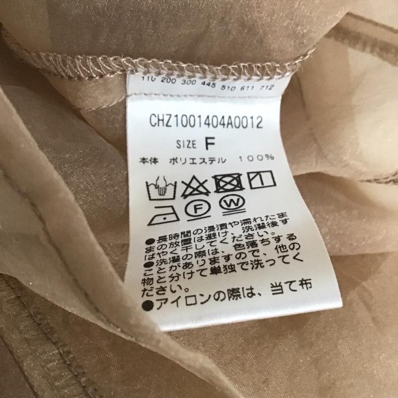 フーズフーチコ who s who Chico シャツ、ブラウス 長袖 CHZ1001404A0012 シアーブロッキングシャツ ノーカラー FREE 無地 橙 / オレンジ /  レディース USED 古着 中古 10108368