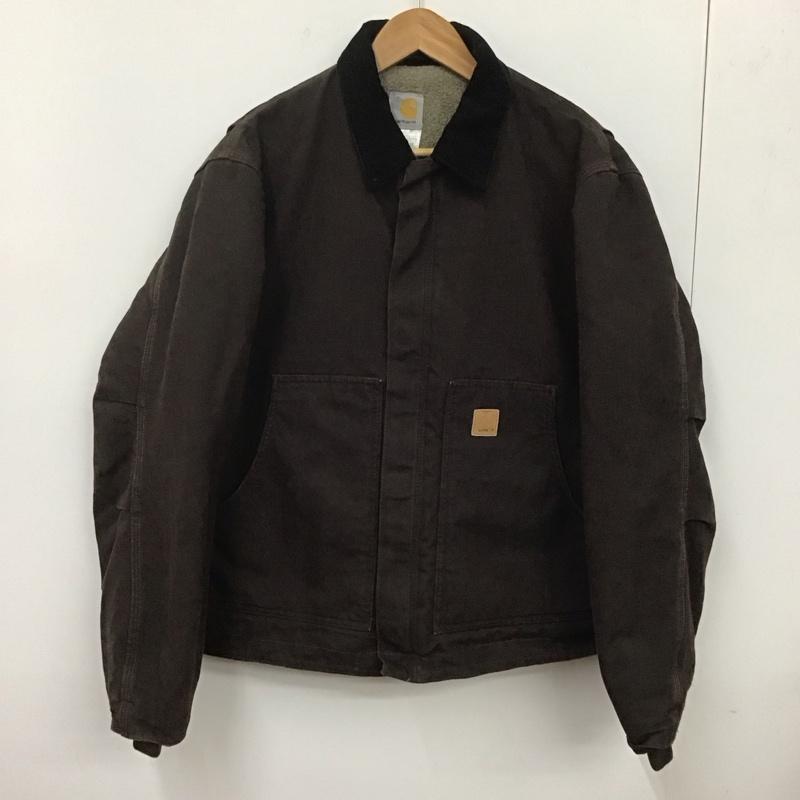 カーハート Carhartt ジャケット、上着 ジャンパー、ブルゾン ジップアップジャケット アウター 古着 J164 M ロゴ、文字 茶 / ブラウン /  メンズ USED 古着 中古 10144198