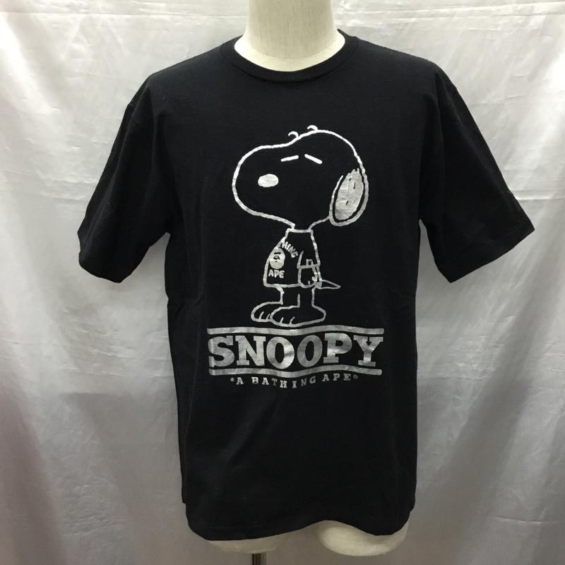 アベイシングエイプ A BATHING APE Tシャツ 半袖 半袖カットソー プリントTシャツ クルーネックカットソー L プリント 黒 / ブラック /  メンズ USED 古着 中古 10121701