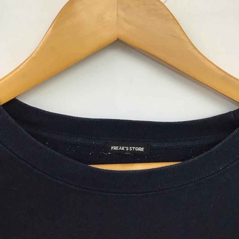 フリークスストア FREAK S STORE トレーナー 長袖 長袖トレーナー スウェット クルーネック プルオーバー L ロゴ、文字 紺 / ネイビー /  メンズ USED 古着 中古 10149598