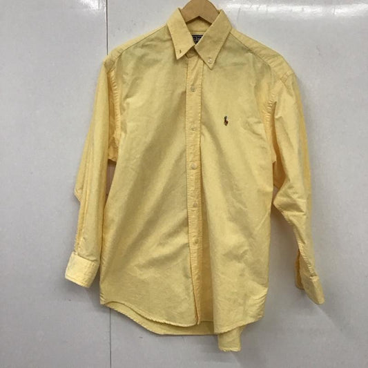 ポロバイラルフローレン Polo by RALPH LAUREN シャツ、ブラウス 長袖 長袖シャツ 無地シャツ カラーシャツ ボタンダウンシャツ M ロゴ、文字 黄 / イエロー /  メンズ USED 古着 中古 10131160