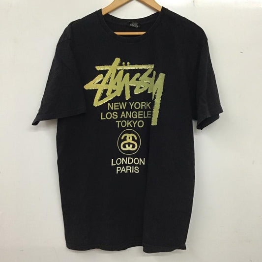 ステューシー STUSSY Tシャツ 半袖 L プリント X ロゴ、文字 黒 / ブラック /  メンズ USED 古着 中古 10137006