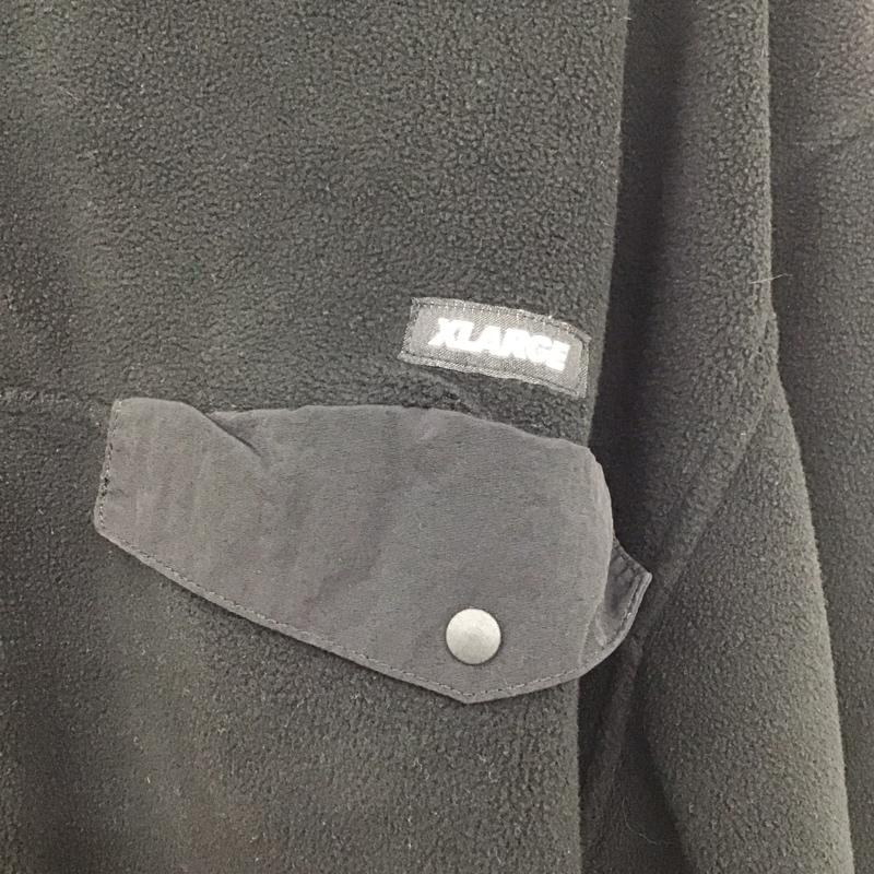 エクストララージ XLARGE ジャケット、上着 ジャケット、ブレザー フリースジャケット プルオーバー スタンドネック L ロゴ、文字 黒 / ブラック /  メンズ USED 古着 中古 10130124