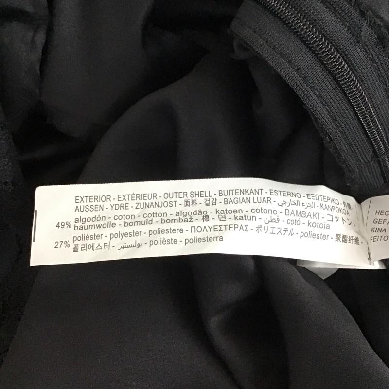 ザラ ZARA ワンピース ひざ丈スカート 4786 061 800 半袖 スタンドカラー L レース柄 黒 / ブラック /  レディース USED 古着 中古 10113508