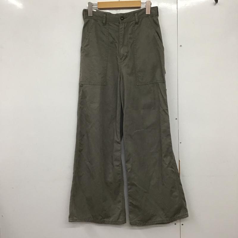 スローブイエナ SLOBE IENA パンツ ワークパンツ、ペインターパンツ カジュアルパンツ ワイドパンツ ミリタリーパンツ 38 無地 カーキ / カーキ /  レディース USED 古着 中古 10142709