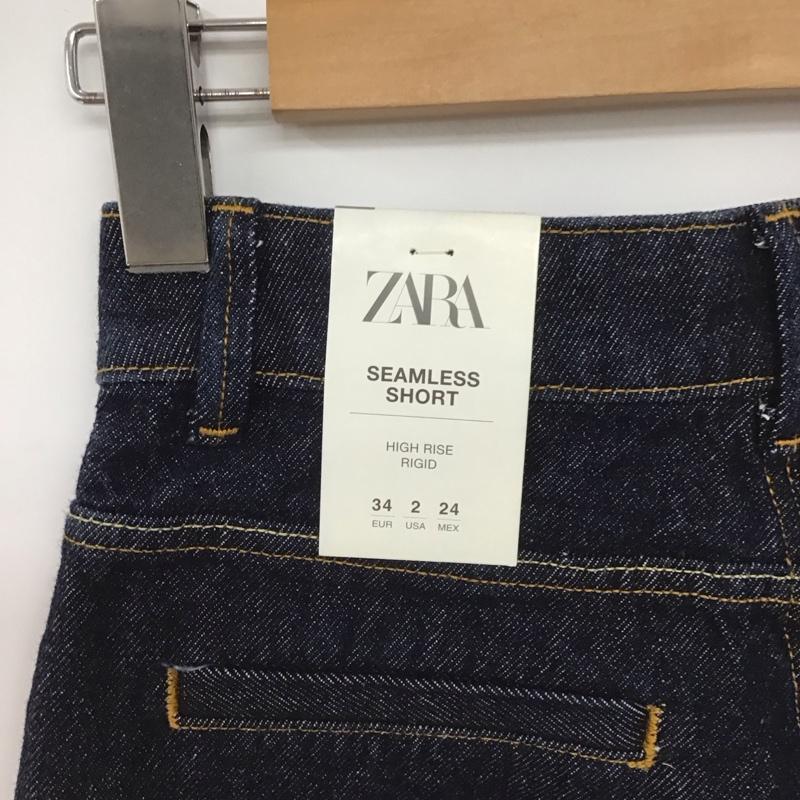ザラ ZARA パンツ ショートパンツ 8228/024/407 3分丈ショート タグ付 34 無地 インディゴ / インディゴ /  レディース USED 古着 中古 10149058