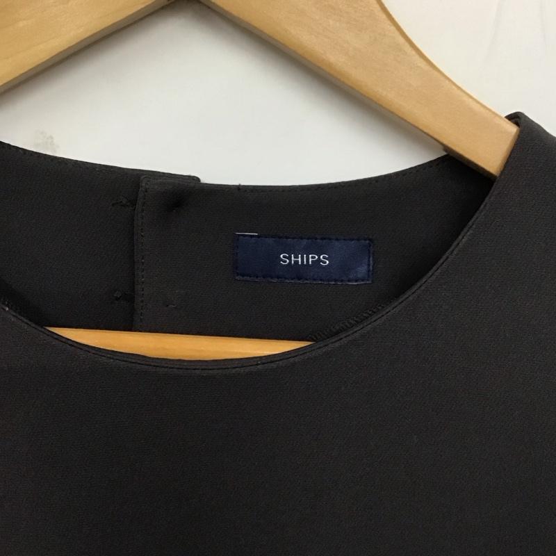 シップス SHIPS ワンピース ロングスカート 314-55-0652 ヘムフレアロングワンピース L 無地 チャコールグレー / チャコールグレー /  レディース USED 古着 中古 10128878