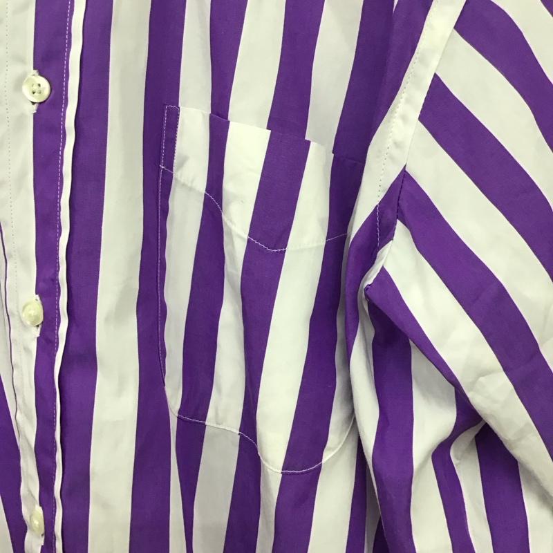 インディビジュアライズドシャツ INDIVIDUALIZED SHIRTS シャツ、ブラウス 長袖 ボタンダウンシャツ ストライプ 白 / ホワイト / X 紫 / パープル /  メンズ USED 古着 中古 10132025