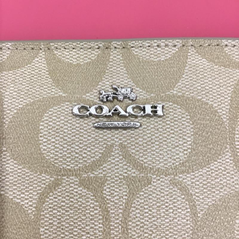 コーチ COACH ショルダーバッグ ショルダーバッグ F58316 シグネチャー ロゴ、文字 ベージュ / ベージュ / X 桃 / ピンク /  レディース USED 古着 中古 10105768