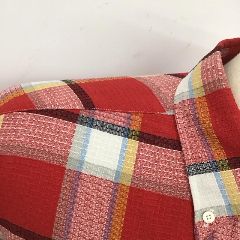 ビームスプラス BEAMS + シャツ、ブラウス 長袖 38-11-0673-139 B.D.Dobby Plaid Classic Fit ボタンダウンシャツ L チェック 赤 / レッド /  メンズ USED 古着 中古 10125803