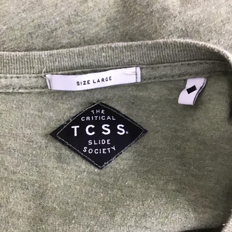 ティーシーエスエス TCSS Tシャツ 半袖 クルーネック ロゴ L ロゴ、文字 カーキ / カーキ /  メンズ USED 古着 中古 10107542