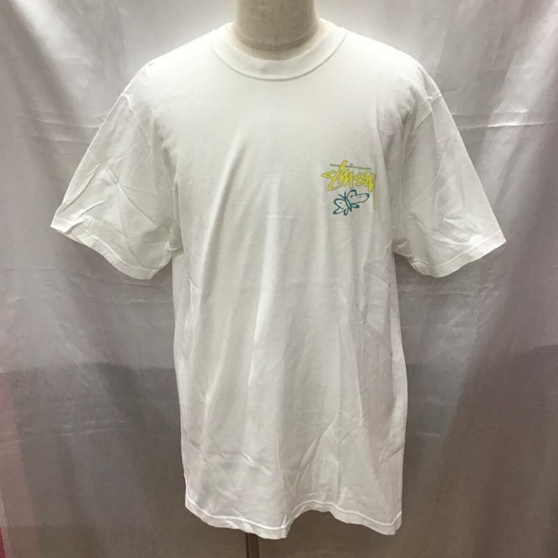 ステューシー STUSSY Tシャツ 半袖 半袖カットソー プリントTシャツ クルーネックカットソー L プリント 白 / ホワイト /  メンズ USED 古着 中古 10113185