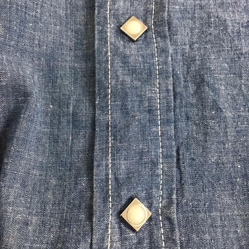 ザリアルマッコイズ THE REAL McCOY S シャツ、ブラウス 半袖 半袖シャツ カラーシャツ 半袖カットソー プリントシャツ ロゴ、文字 インディゴ / インディゴ /  メンズ USED 古着 中古 10113101