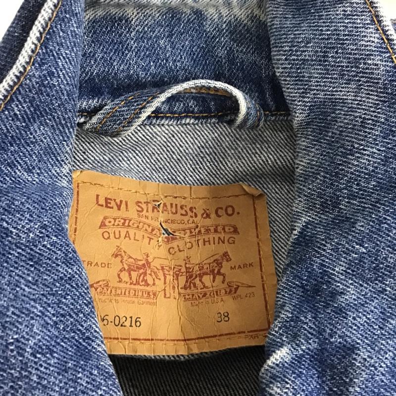 リーバイス Levi s ジャケット、上着 ジャンパー、ブルゾン デニムジャケット Gジャン 90s USA製 38 無地 インディゴ / インディゴ /  メンズ USED 古着 中古 10105676