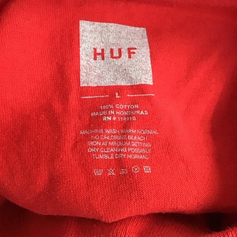 ハフ HUF Tシャツ 長袖 YEAR OF THE RAT LS TEE 干支 ネズミ L プリント 赤 / レッド /  メンズ USED 古着 中古 10118090