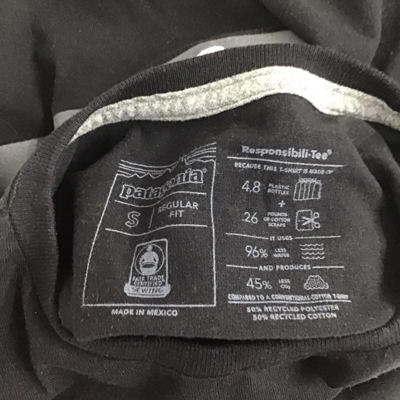 パタゴニア patagonia Tシャツ 半袖 半袖カットソー プリントTシャツ クルーネックカットソー S ロゴ、文字 黒 / ブラック /  メンズ USED 古着 中古 10127639