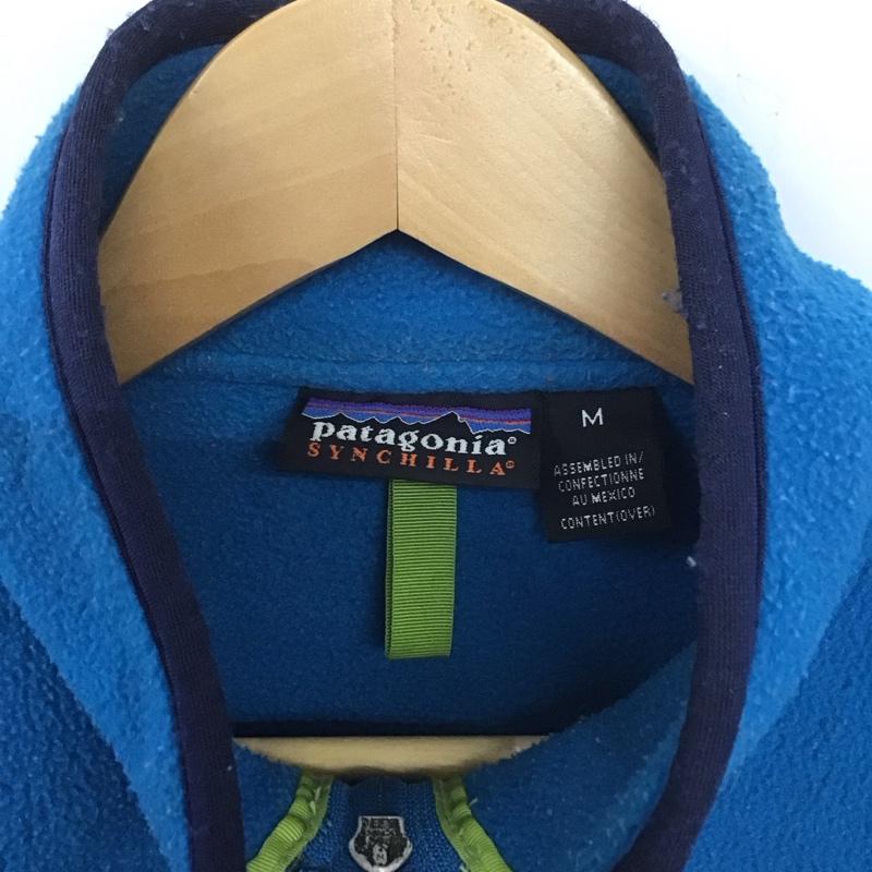 パタゴニア patagonia ジャケット、上着 ジャケット、ブレザー 25735 シンチラ フリースプルオーバー ジャケット M ロゴ、文字 青 / ブルー /  メンズ USED 古着 中古 10139171