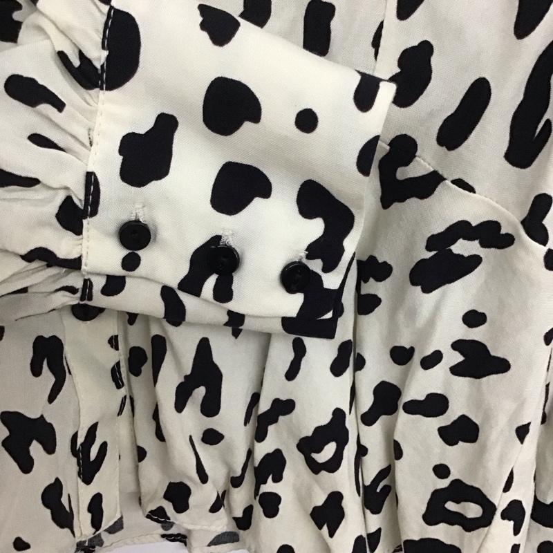 ザラ ZARA シャツ、ブラウス 長袖 M ヒョウ柄・レオパード柄 白 / ホワイト /  レディース USED 古着 中古 10136852