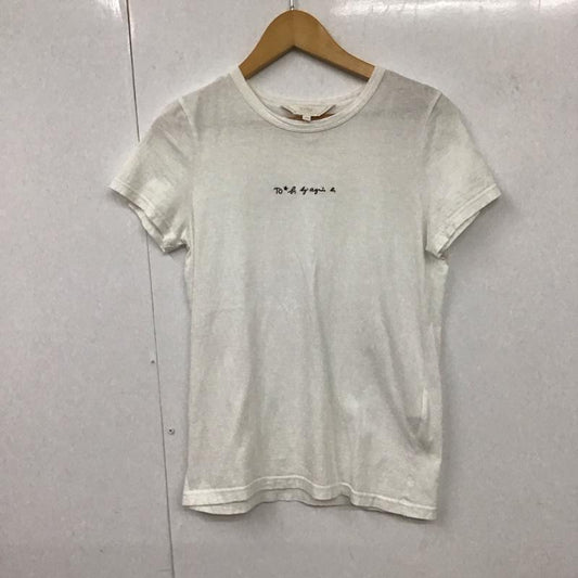 トゥービーバイアニエスベー To b. by agnes b. Tシャツ 半袖 4544W984 ロゴ刺繍 クルーネックTシャツ 36 ロゴ、文字 白 / ホワイト /  レディース USED 古着 中古 10131819