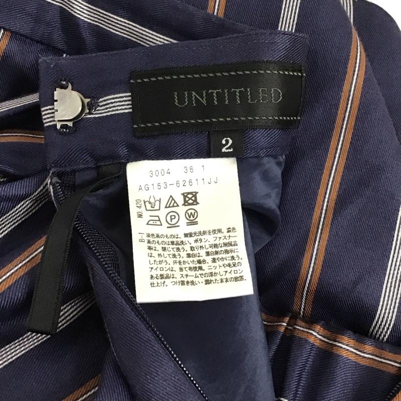 アンタイトル UNTITLED パンツ ショートパンツ ハーフパンツ ショートパンツ カジュアルパンツ フレアパンツ 2 ストライプ 紺 / ネイビー /  レディース USED 古着 中古 10142671