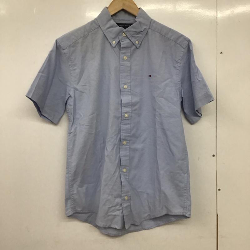 トミーヒルフィガー TOMMY HILFIGER シャツ、ブラウス 半袖 半袖シャツ ボタンダウンシャツ ポケットシャツ S ロゴ、文字 水色 / ライトブルー /  メンズ USED 古着 中古 10148700