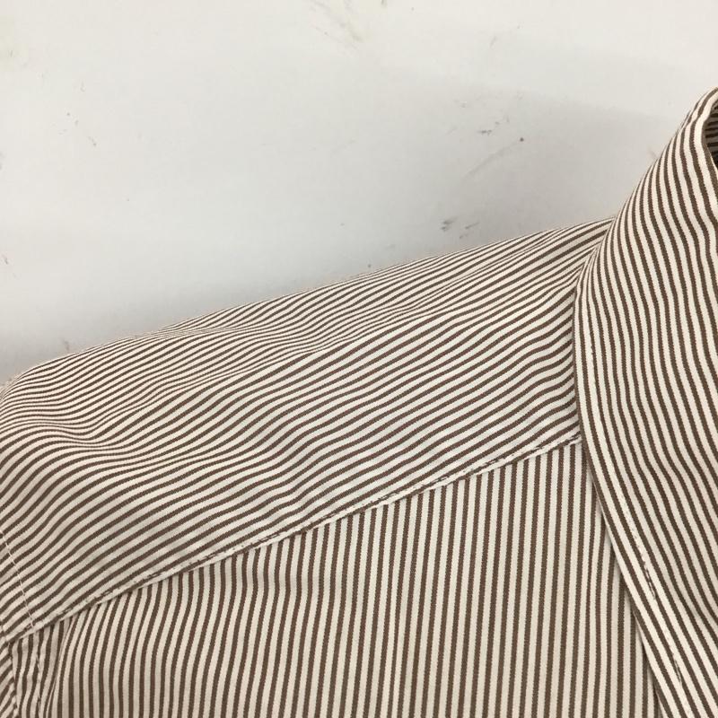 ビームスライツ BEAMS LIGHTS シャツ、ブラウス 長袖 ボタンダウン XL ストライプ 白 / ホワイト / X 茶 / ブラウン /  メンズ USED 古着 中古 10118109