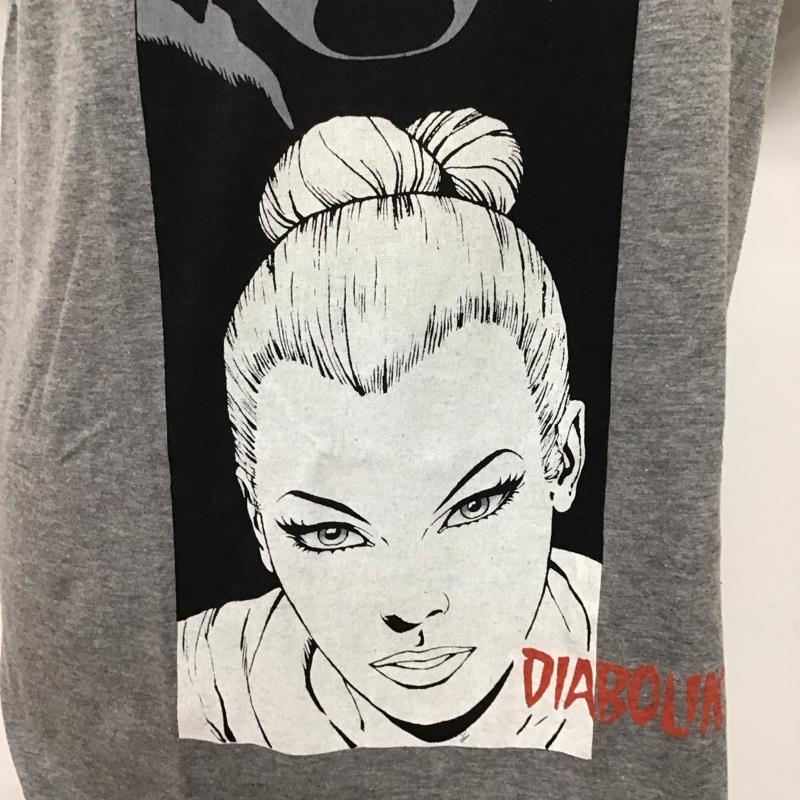 ドルチェアンドガッバーナ DOLCE&GABBANA Tシャツ 半袖 半袖カットソー プリントTシャツ クルーネックカットソー diabolik プリント 灰 / グレー /  メンズ USED 古着 中古 10127826