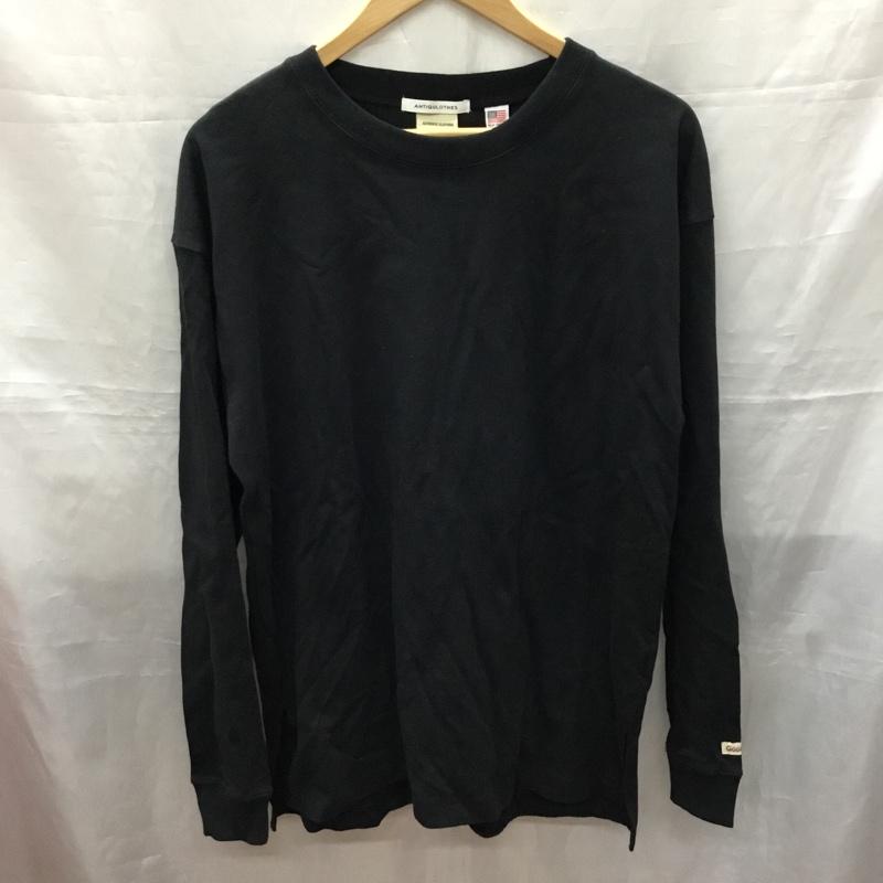アンティクローズ ANTIQULOTHES Tシャツ 長袖 20-197-01-047-19-2 Goodwear ロンT クルーネック M 無地 黒 / ブラック /  メンズ USED 古着 中古 10119305